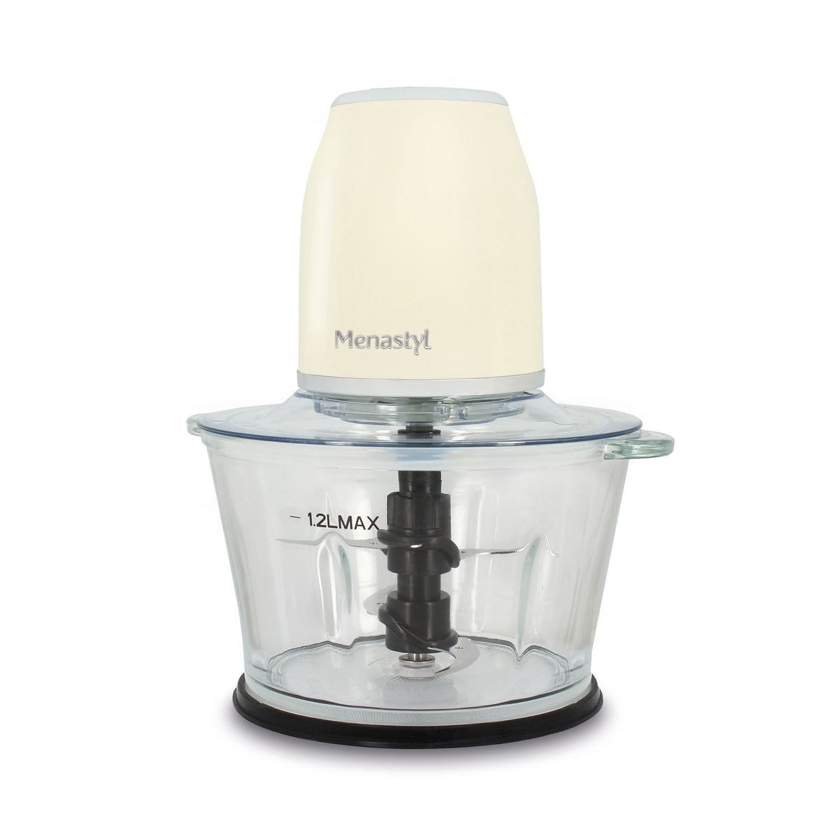 Retro - Elektrisk minihakker - Plastik og glasbeholder - 1,2 l