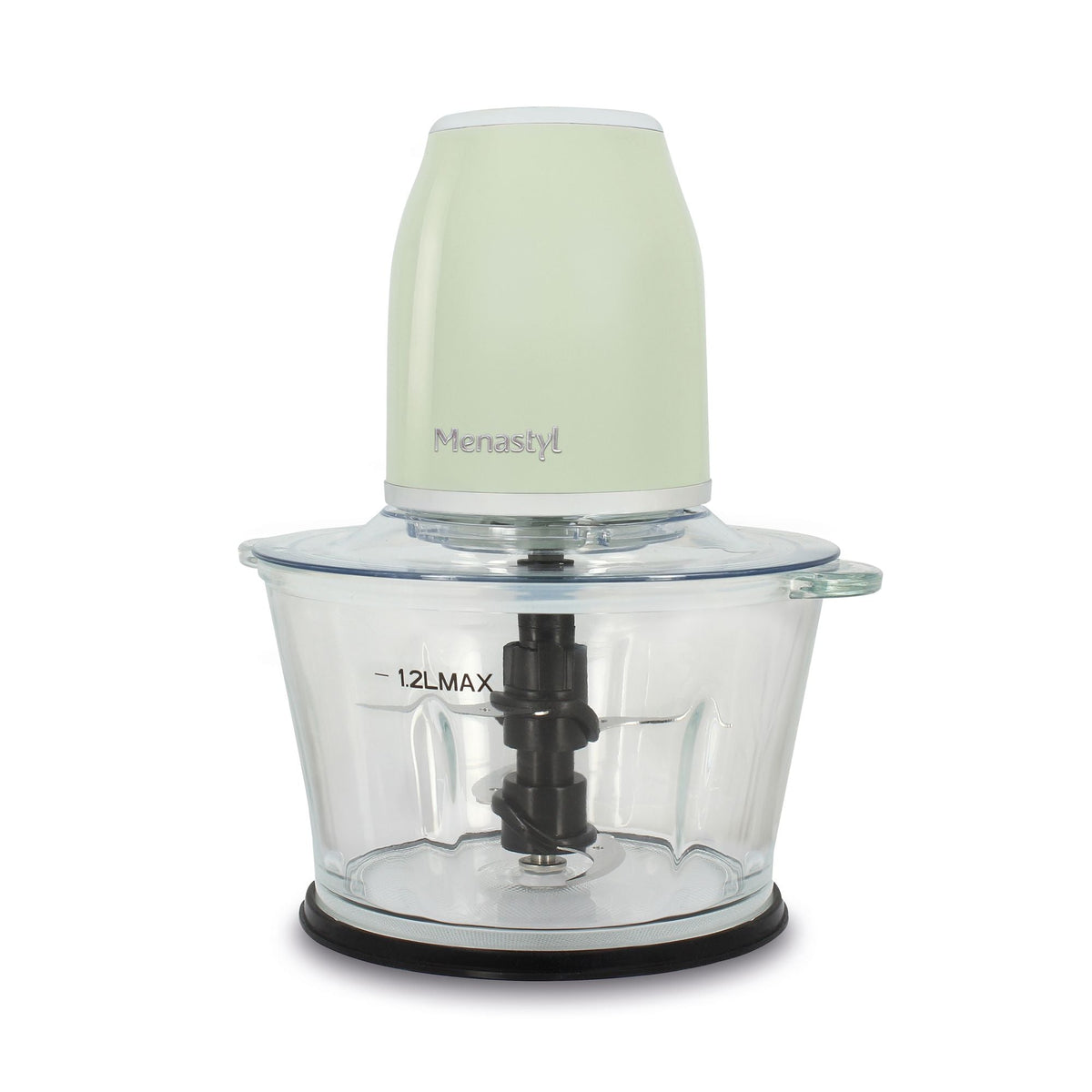 Retro - Elektrisk minihakker - Plastik og glasbeholder - 1,2 l