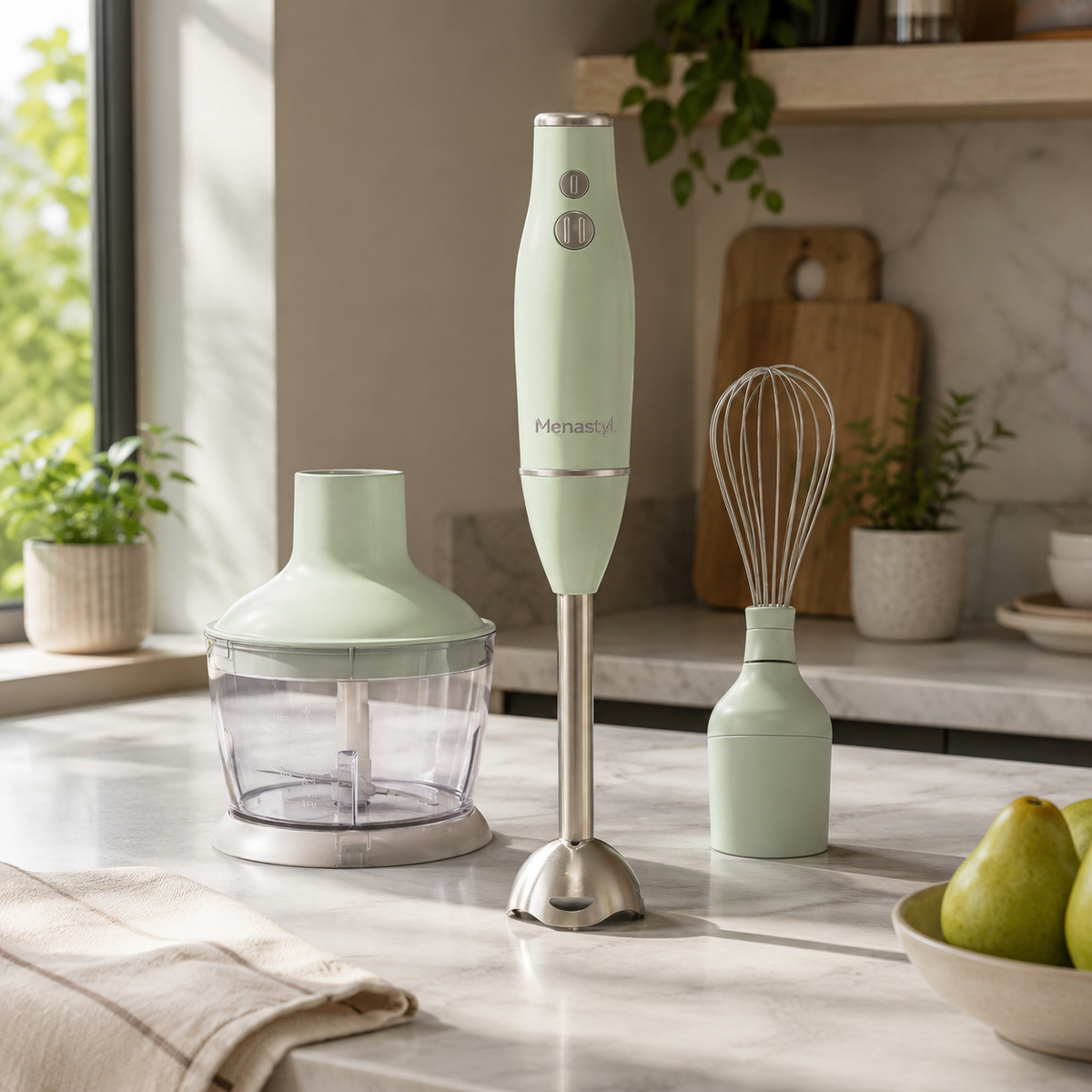Rétro - Frullatore Multifunzione 3 In 1 - Plastica E Acciaio Inossidabile