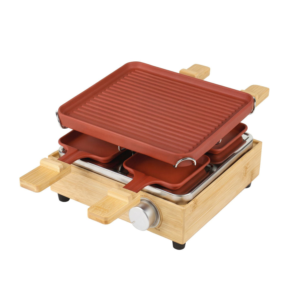 Grill Do Raclette Na 4 Osoby - Aluminium I Bambus