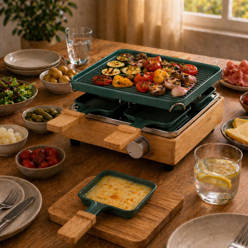 Grill Do Raclette Na 4 Osoby - Aluminium I Bambus