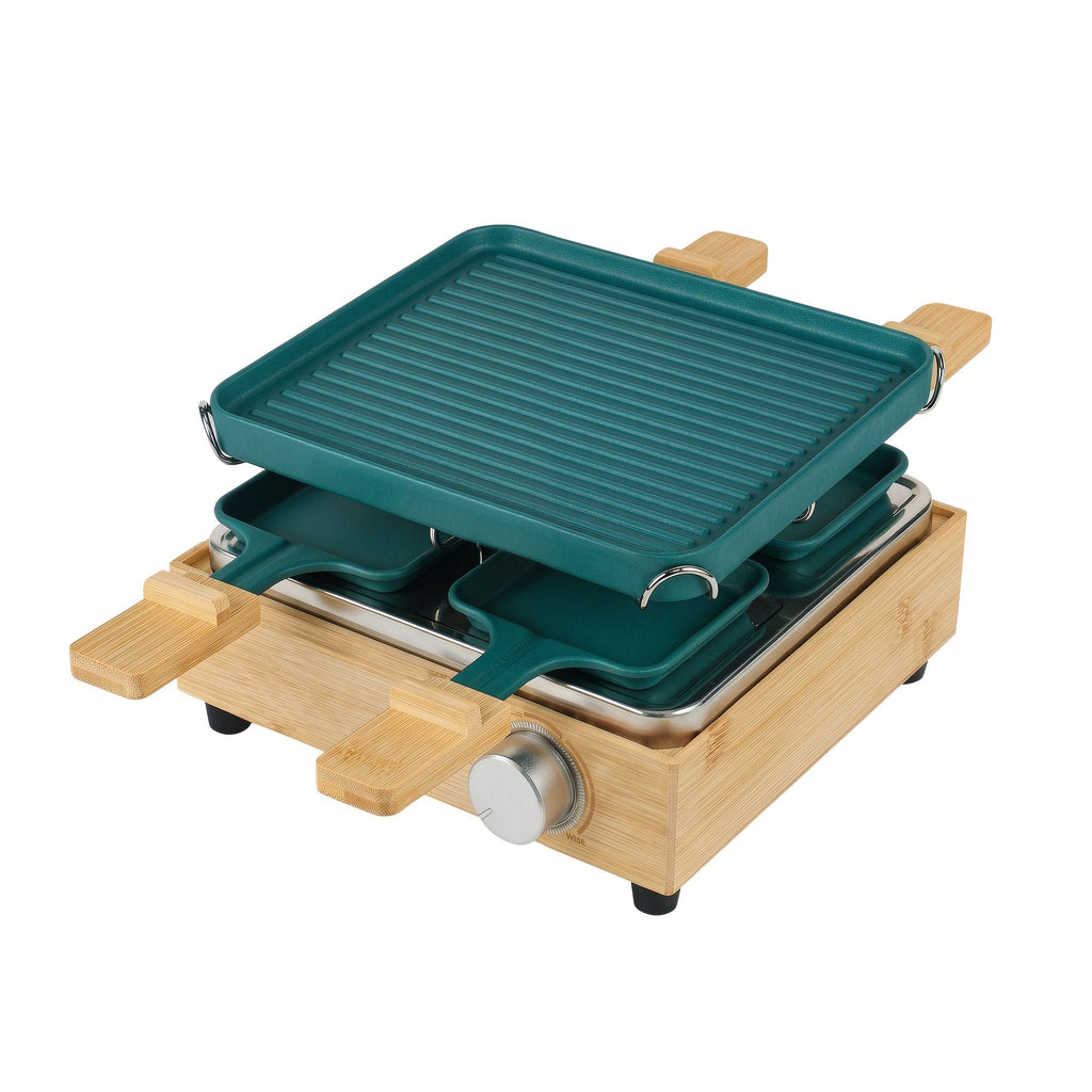 Grill Do Raclette Na 4 Osoby - Aluminium I Bambus