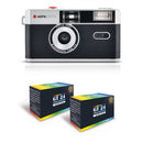 35mm Film Camera - Black - 2 Free Color Films - Agfaphoto