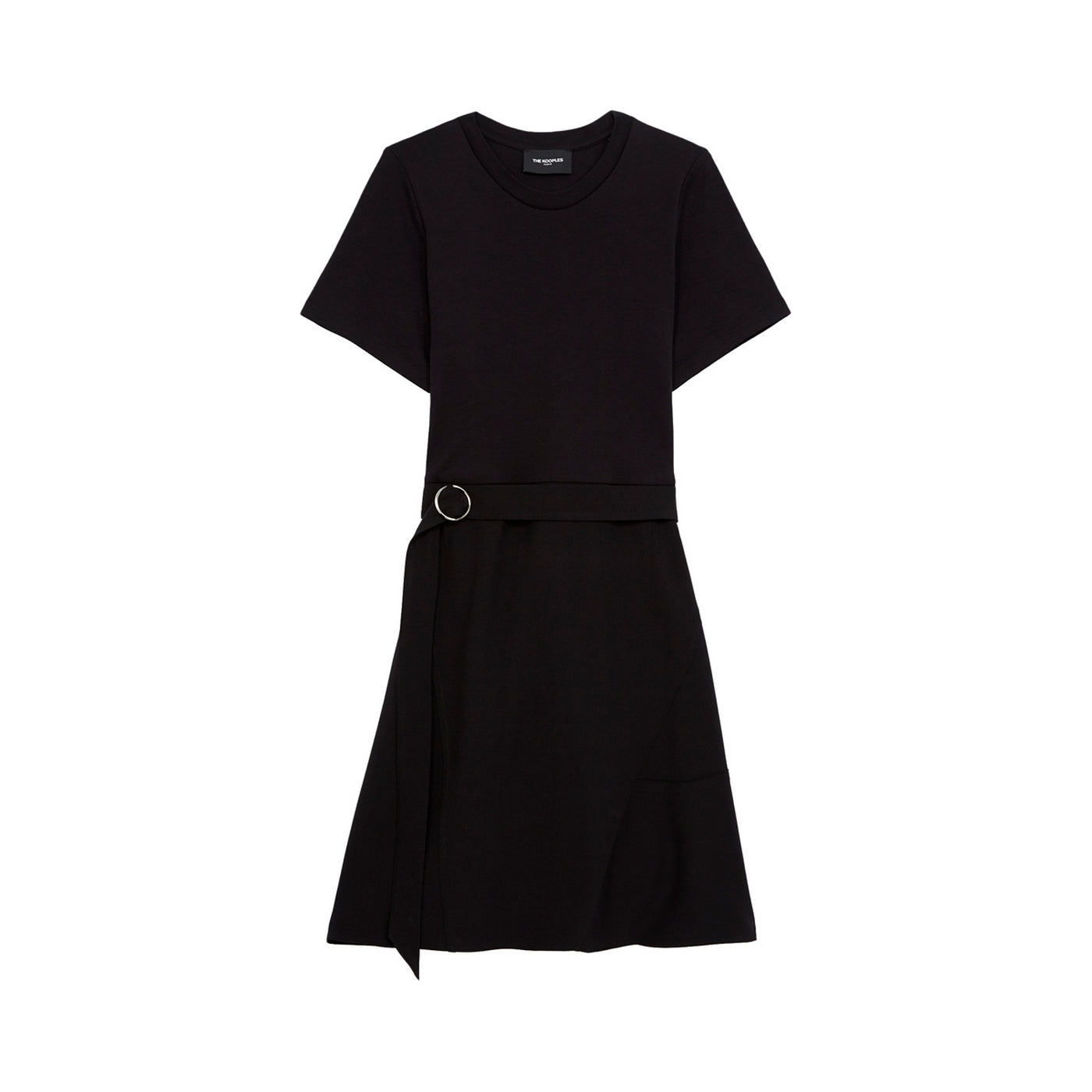 Flared Dress with Belt Detail - Black - Women