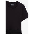 Vestido evasé con detalle de cinturón - Negro - Mujer