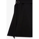 Vestido evasé con detalle de cinturón - Negro - Mujer
