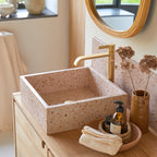 Made - Vasque Carrée - Terrazzo Premium - Rose