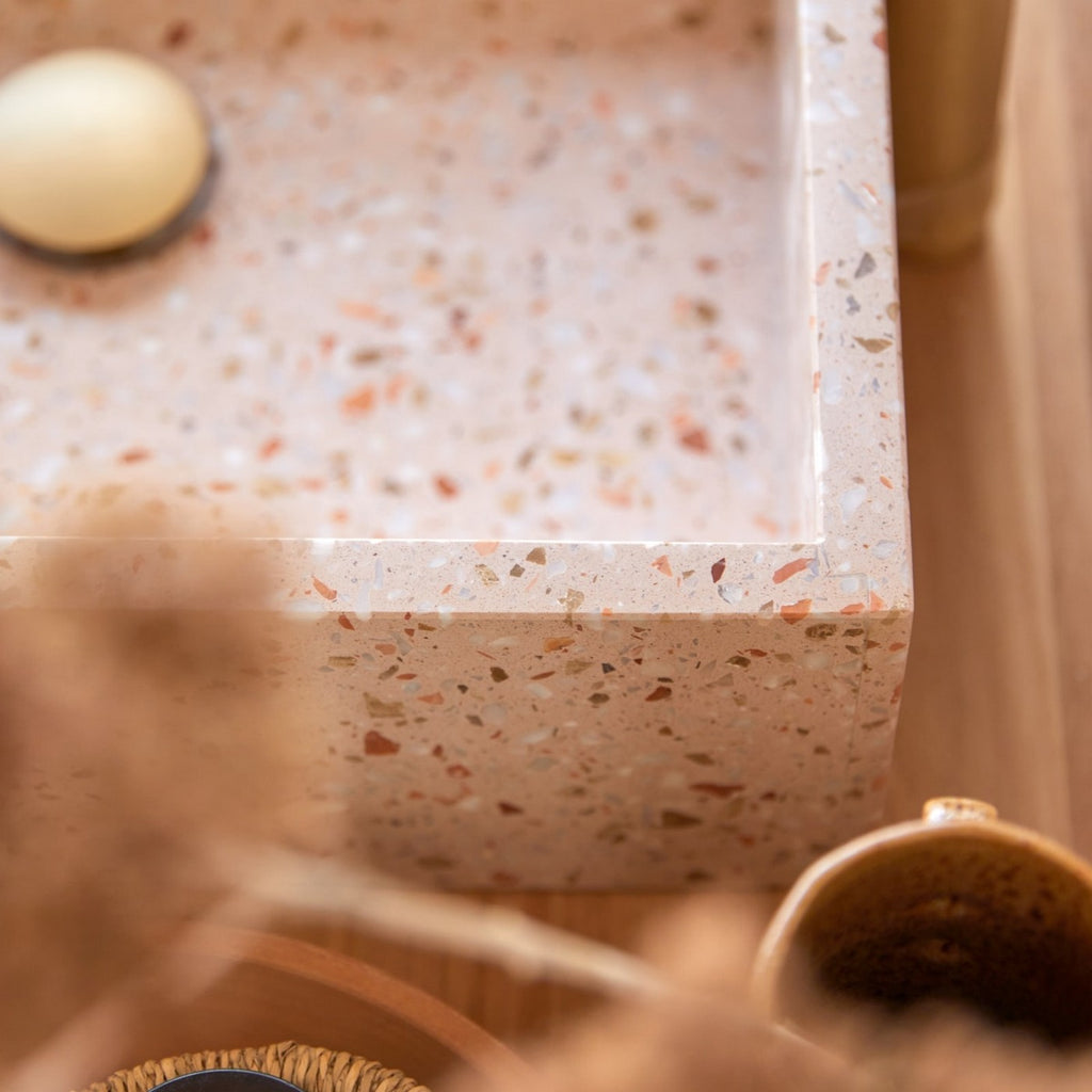 Made - Vasque Carrée - Terrazzo Premium - Rose
