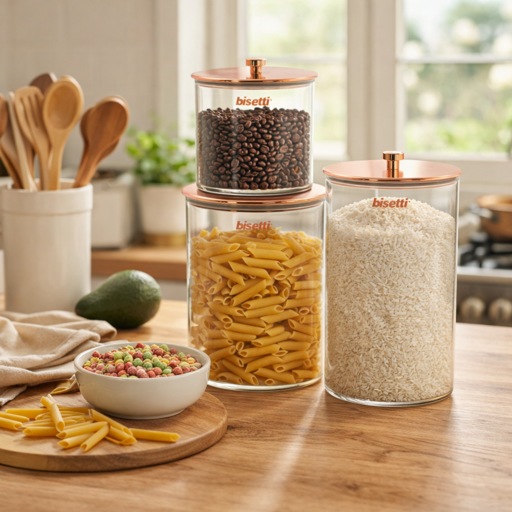 Stonerose
Three Airtight Jars
Space-Saving and Stackable
Acrylic Material
Rose Gold Colour
Gift Box
