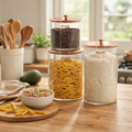 Stonerose
Three Airtight Jars
Space-Saving and Stackable
Acrylic Material
Rose Gold Colour
Gift Box