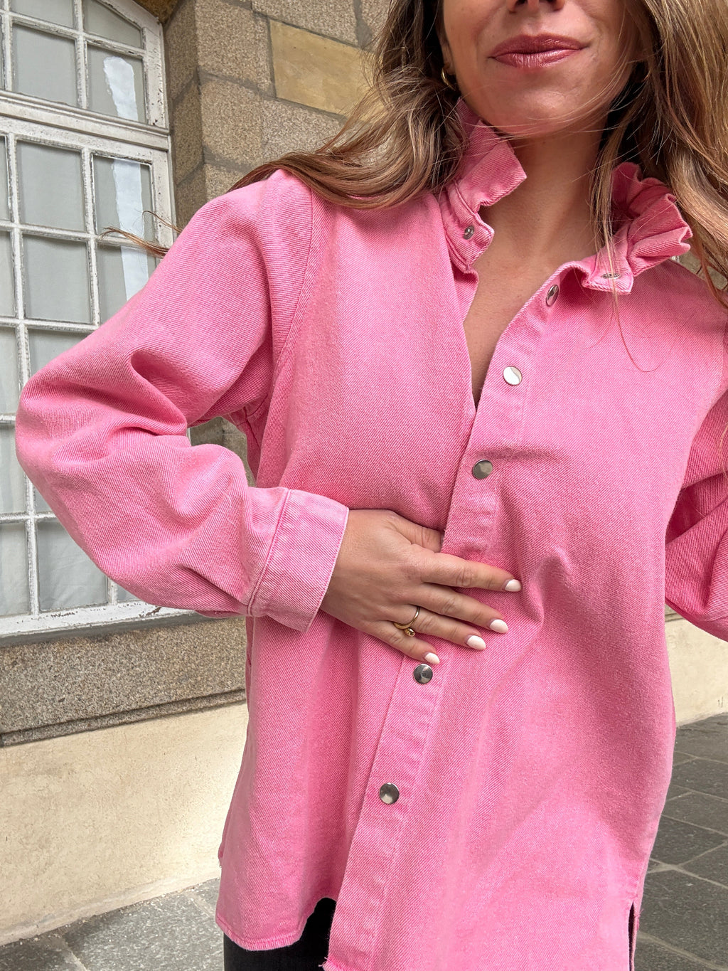 Candy Pink Celeste Denim Jacket