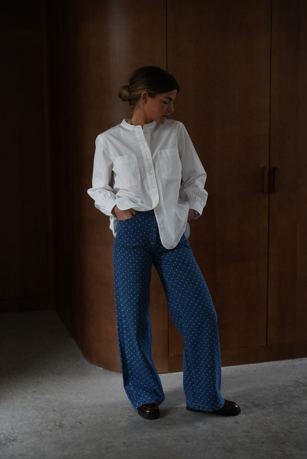 Antoine Wide Polka Dot Jeans