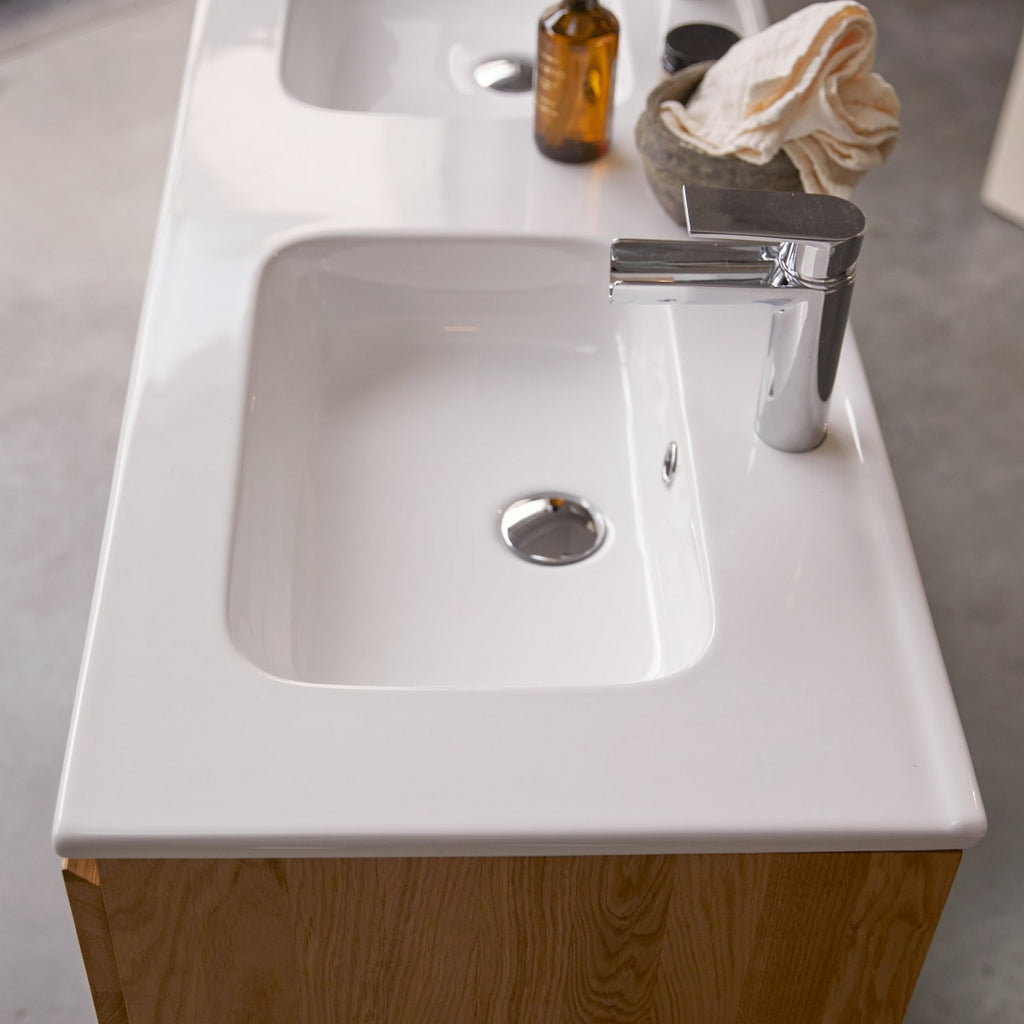 Nova - Meuble Salle De Bain - Chêne - Blanc