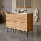 Nova - Meuble Salle De Bain - Chêne - Blanc
