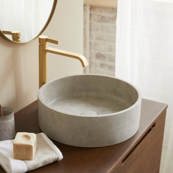 Lavabo Redondo de Hormigón Gris - Gina - Gris