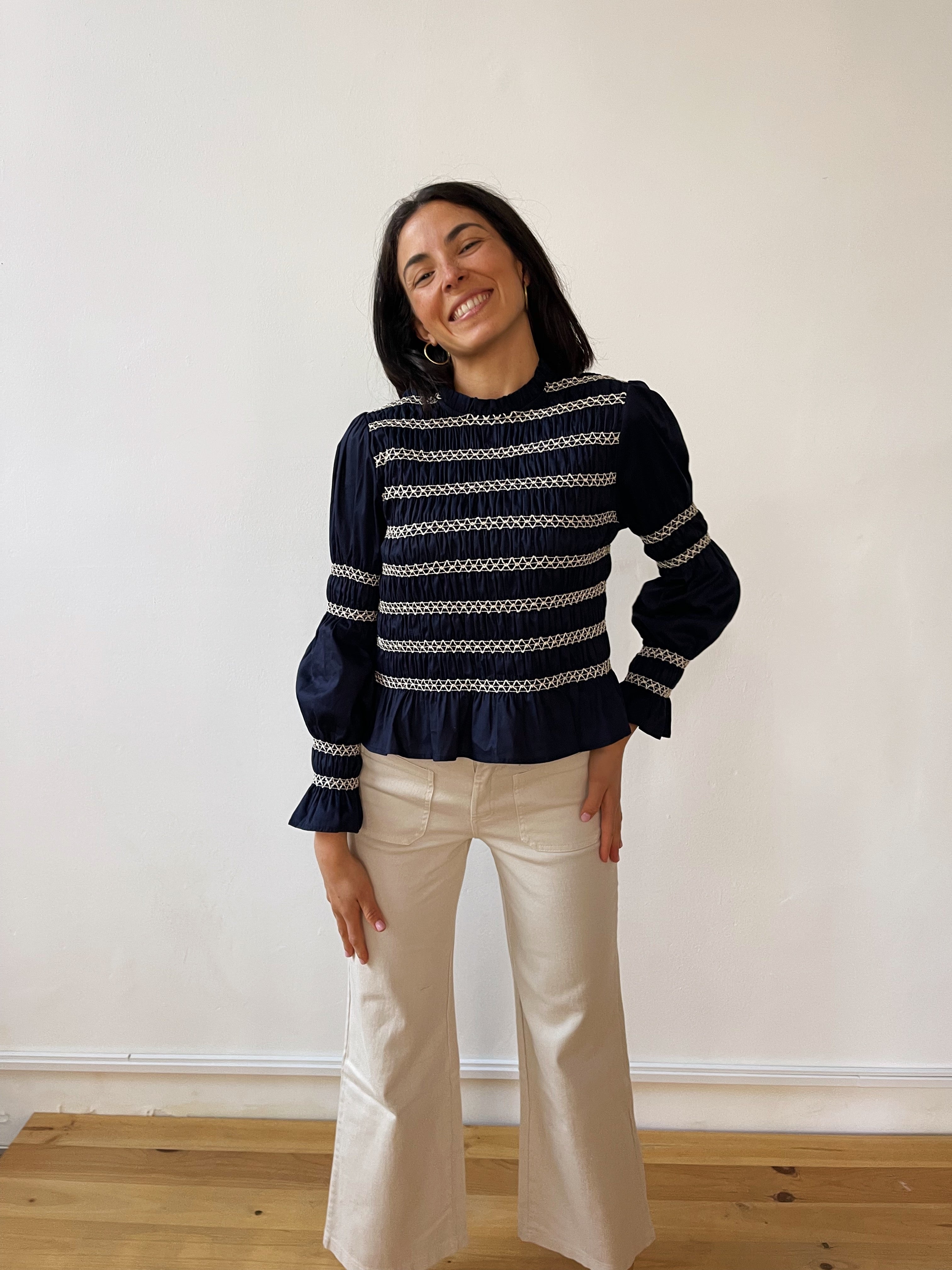 Eloise Navy blouse