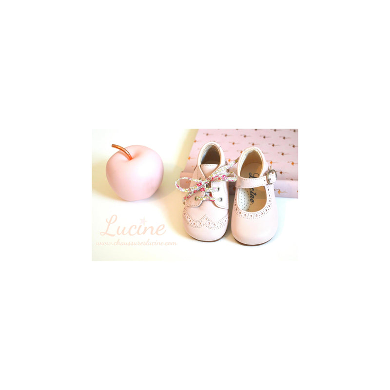 Chaussures Babies Charles Ix Alice À Boucle - Cuir Rose Pâle - Fille