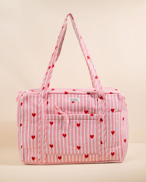 Lola Weekend Bag - Pink Hearts