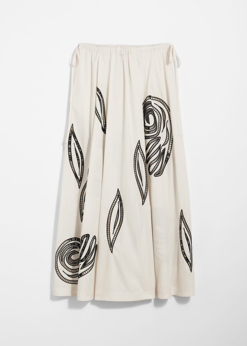 Skirt St Win Embroidery - White - Women