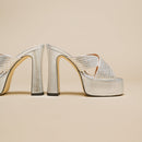Mules Jackie Raphia/Metallise - Argent