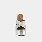Mules Jackie Raphia/Metallise - Argent