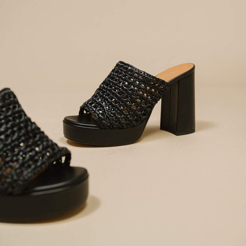 Jonak - Juliette Sandals Raphia/Synthe - Black