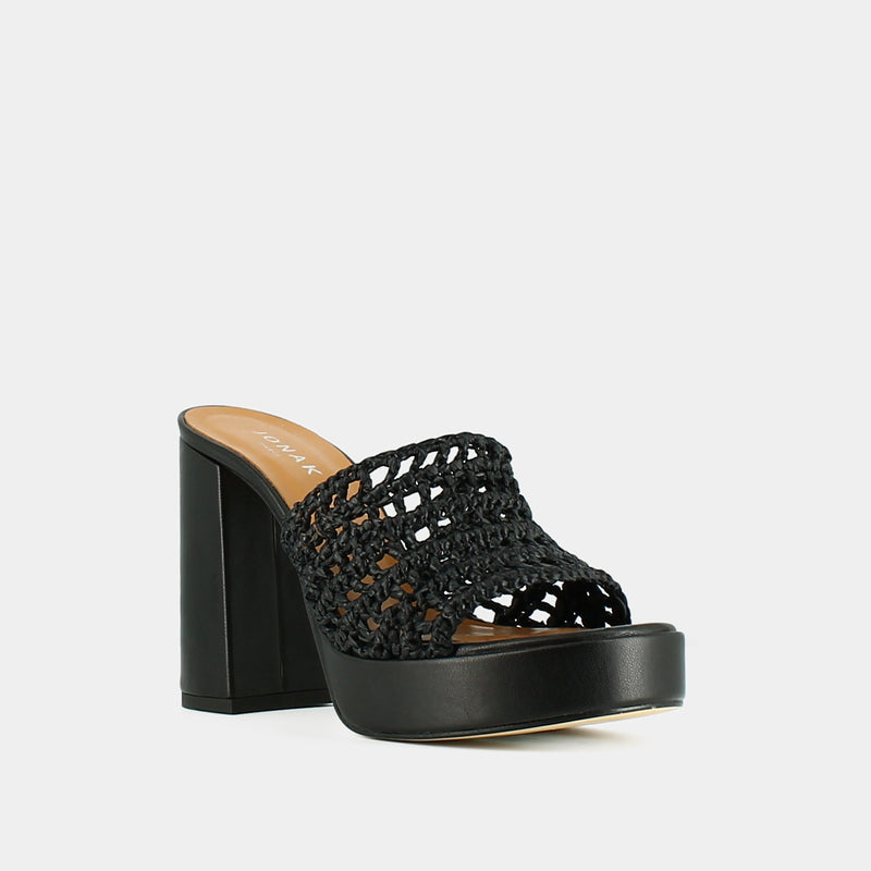 Jonak - Juliette Sandals Raphia/Synthe - Black