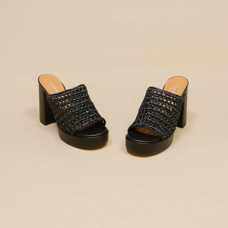 Jonak - Juliette Sandals Raphia/Synthe - Black