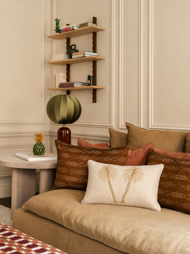 Coussin - Cloud - Lin Beige - Palmiers