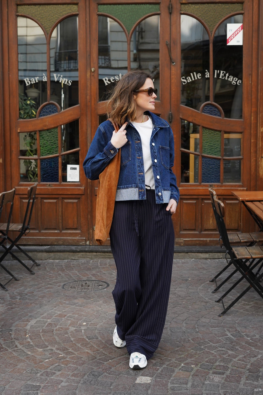 Axel Fine Stripe Navy Trousers