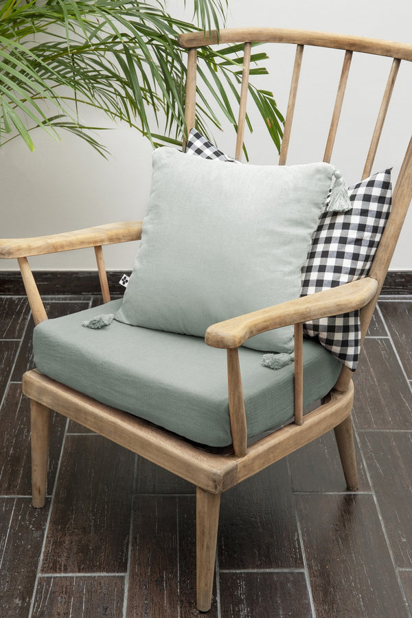 Gaïa - Coussin Déhoussable - Double Gaze De Coton Unie - Eucalyptus