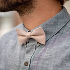 Wool Bow Tie - Beige and Brick