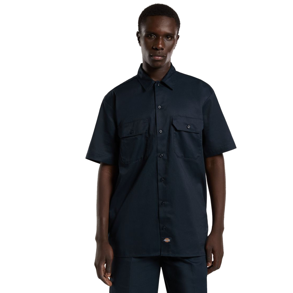 Dickies Men'S Cotton Long Sleeve Overshirt Navy Blue Dk0A4Xk7Dnx1 - Dark Navy