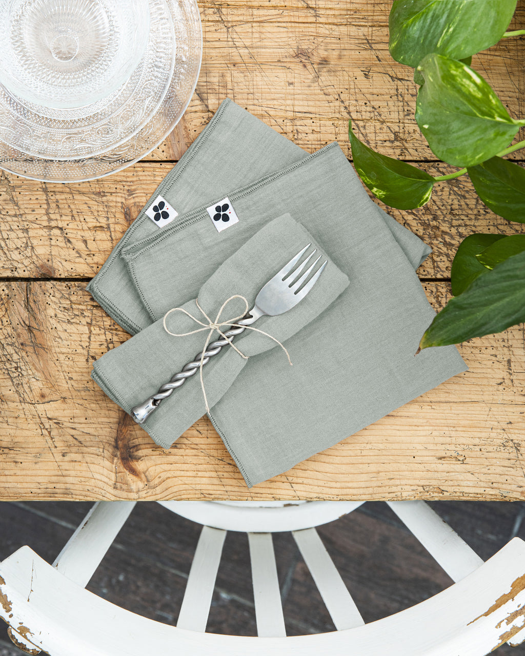 Gaïa - Lot De 3 Serviettes - Eucalyptus