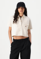 Cropped Work Shirt - Blouse - Whitecap Gray - Whitecap Grey