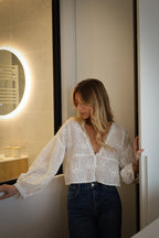 Blouse Brodée Nawell - Blanche