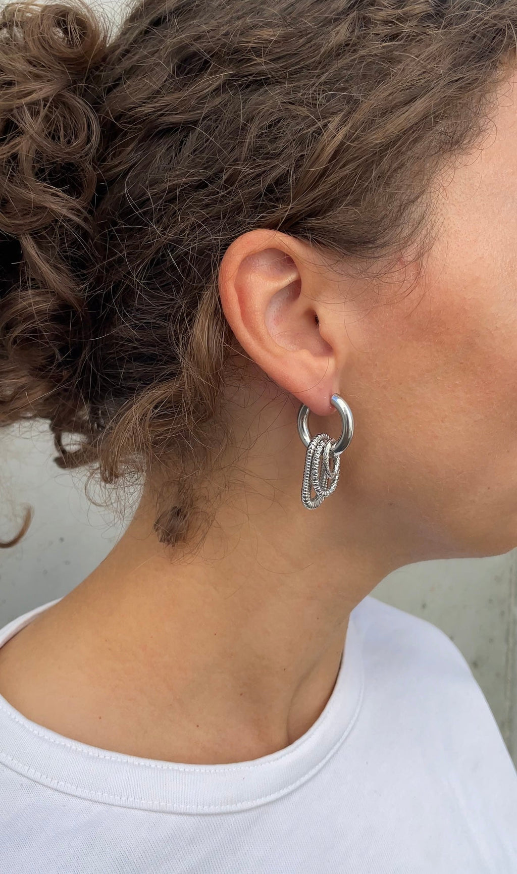 Multiple Oval X Hoop Earrings