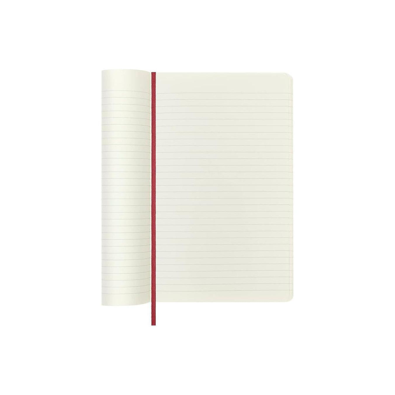 Textile Large Notebook 13x21 - Ruled Pages - Bordeaux Red