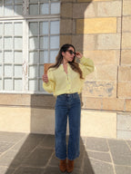 Jersey de punto de lana Bianca amarillo claro