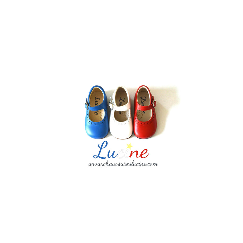 Charles IX Alice Mary Jane Shoes with Buckle - Royal Blue Leather - Girl