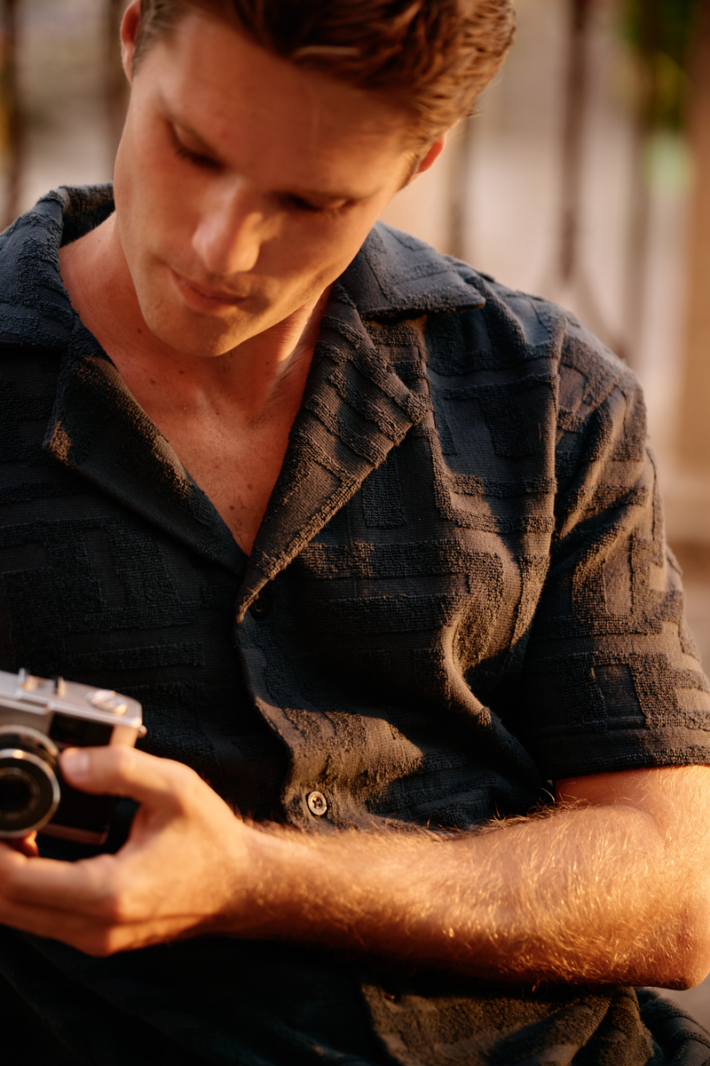 Chemise Toweling Jacquard - Navy Blue