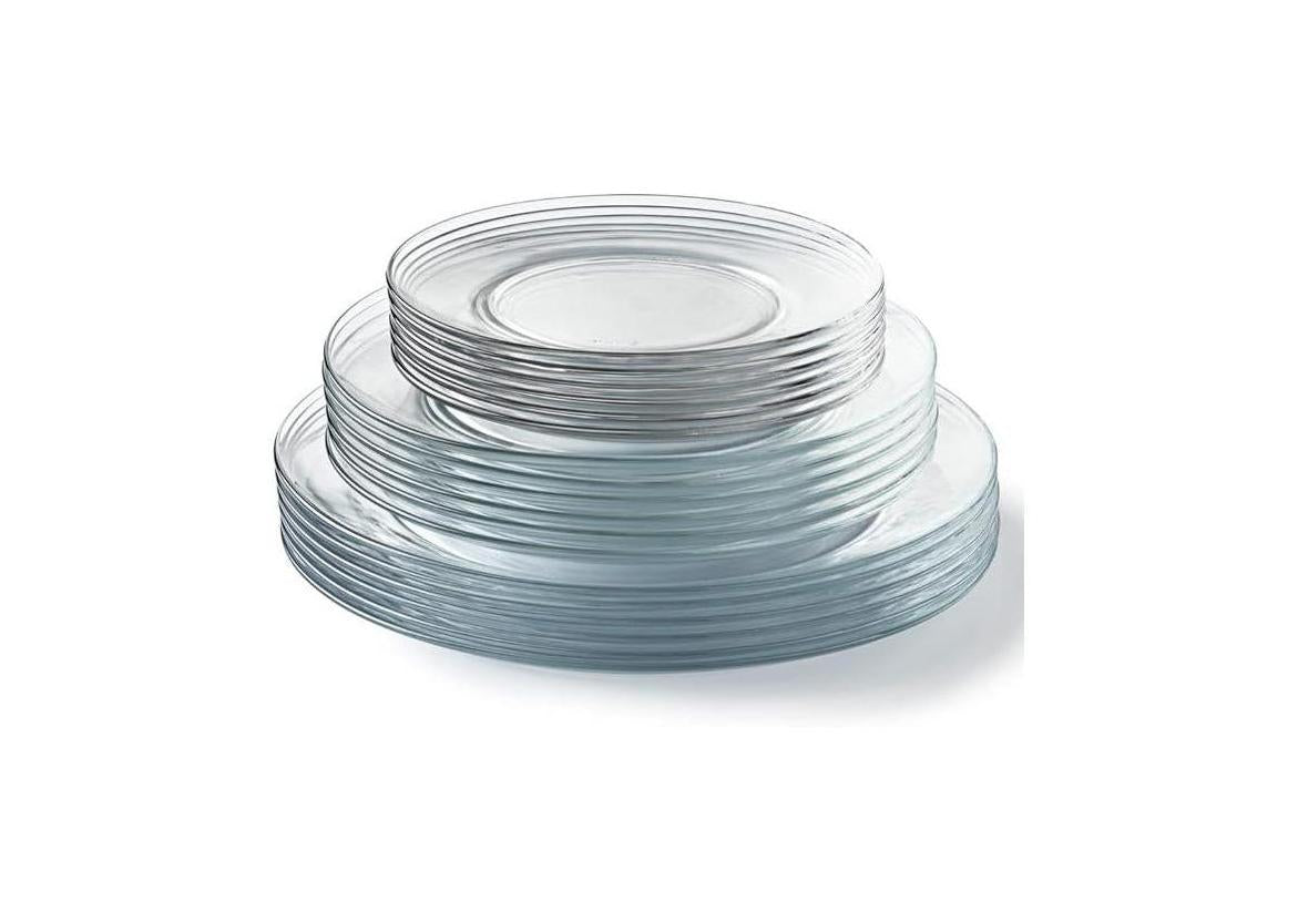 18-Piece Lys Plate Set - Transparent
