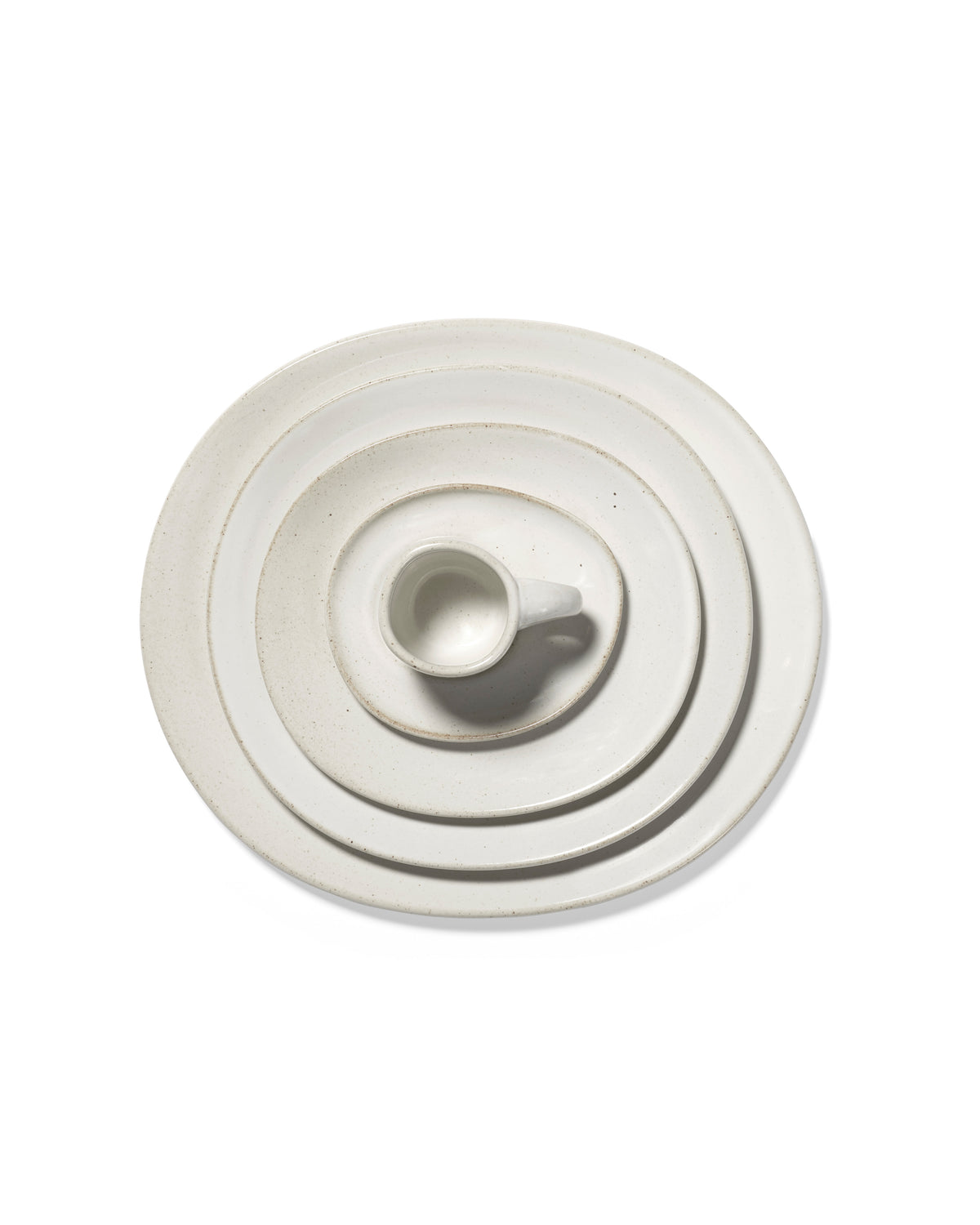 Out Of Lines - Lot De 2 Tasses À Expresso - Grès - Blanc Cassé