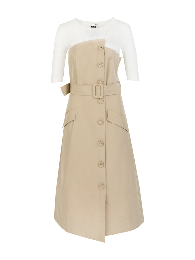 Lily - Robe - Kaki Clair