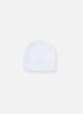 Bonnet En Coton - Bouton De Rose - Blanc