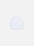 Bonnet En Coton - Bouton De Rose - Blanc