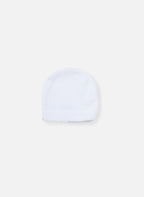 Bonnet En Coton - Bouton De Rose - Blanc