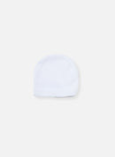 Bonnet En Coton - Bouton De Rose - Blanc