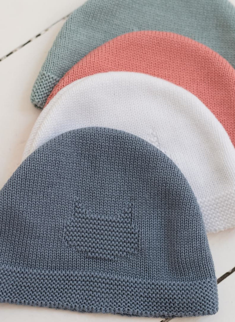 Bonnet En Coton Petits Chats - Bleu Orage