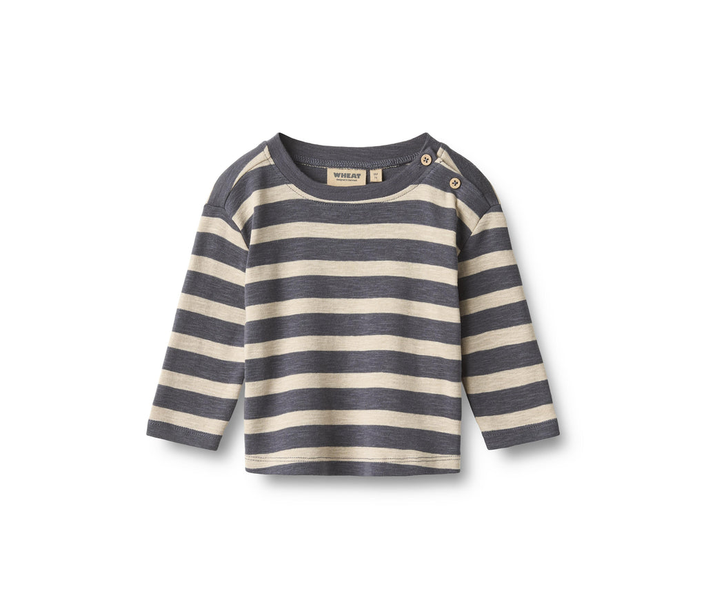 T-shirt a maniche lunghe Ebbe - Righe grigio blu